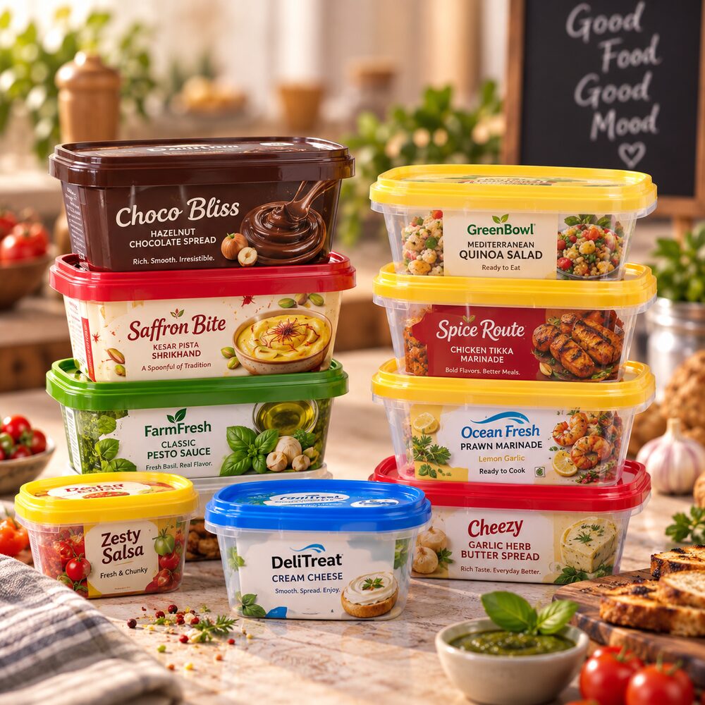 Branded food container with custom lid