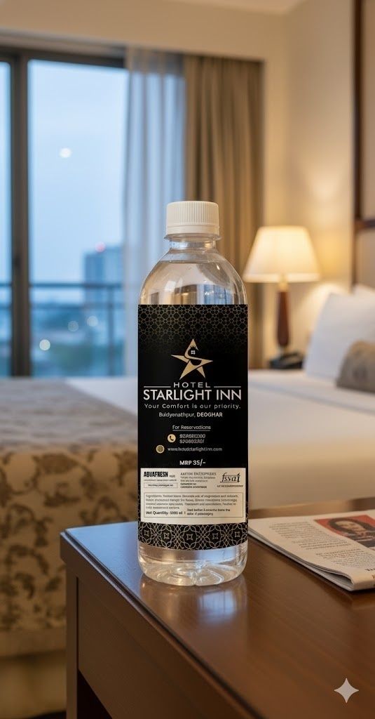 Custom branded water bottle produced for a business