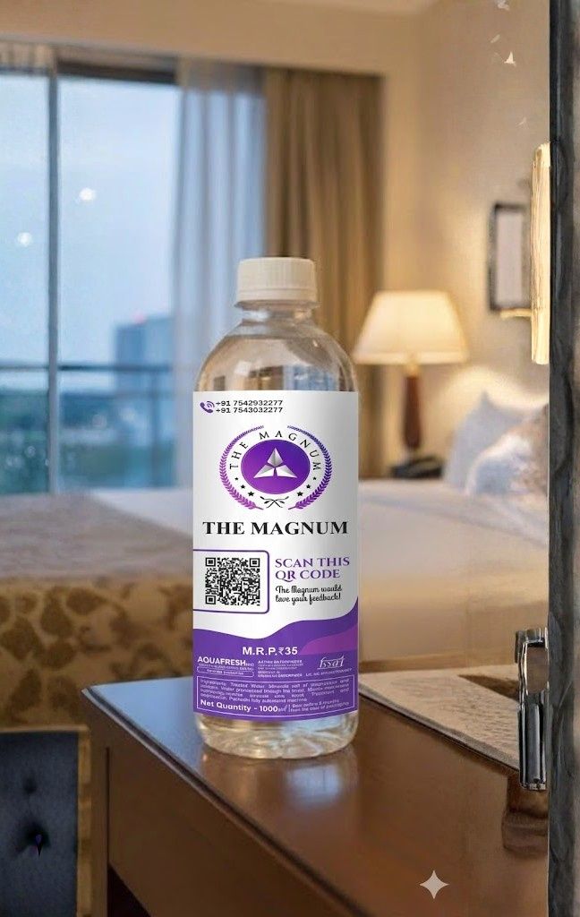 Custom branded water bottle produced for a business